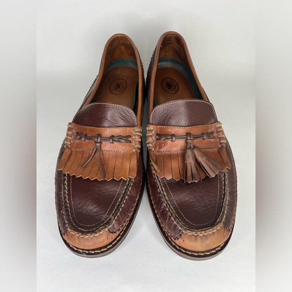 H.S. Trask Bozeman Tassel Moc-Toe Dress Loafer Two Tone Leather Mens Size 12M - Picture 12 of 15